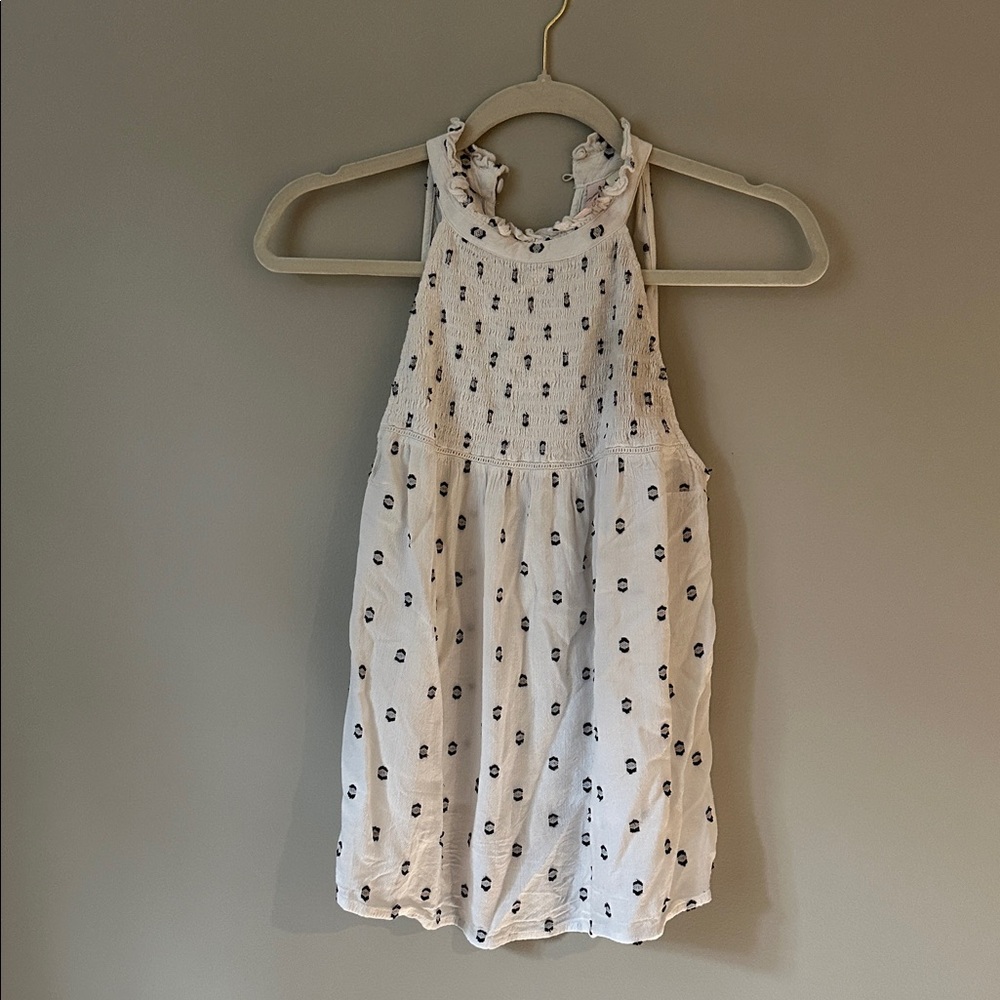 Francesca's Collections Ivory Top with Navy Accents